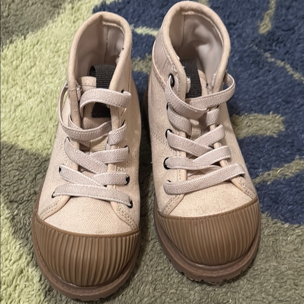 Kids Tan High-Top boots